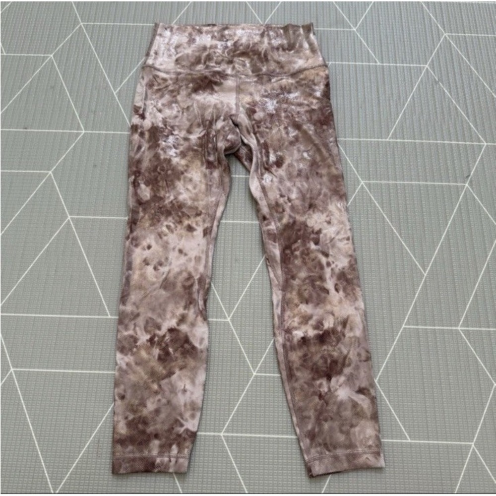 Lululemon Align High-Rise Pant 25" *Shine Size 8 Diamond Dye Cacao Foil LW5FBSS
